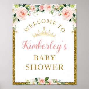 kleine Prinzessin Blütendusche Begrüßungszeichen Poster