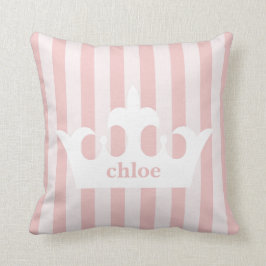 Kleine Prinzessin Crown Pink Striped Nursery Kissen