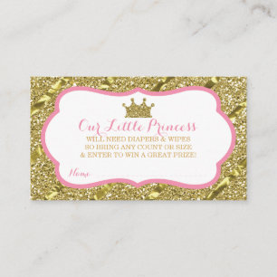 Kleine Prinzessin Diaper Raffle Ticket, Begleitkarte