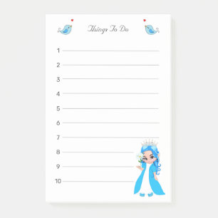Kleine Prinzessin-Dinge zu tun Post-it Klebezettel