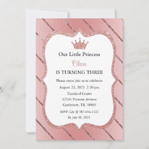 Kleine Prinzessin Einladung, Prinzessin Geburtstag Einladung