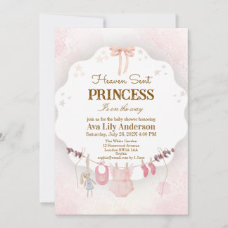 Kleine Prinzessin Himmel geschickt Rosa Babykleidu Einladung