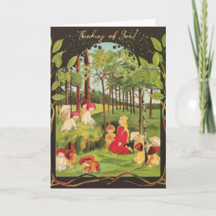 Kleine Prinzessin im Wald Grußkarte