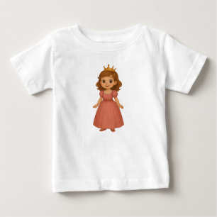 Kleine Prinzessin in rosa Kleid mit goldener Krone Baby T-shirt