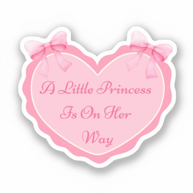kleine Prinzessin, kleine Babydusche, rosa Herz ni Aufkleber (Vorderseite)