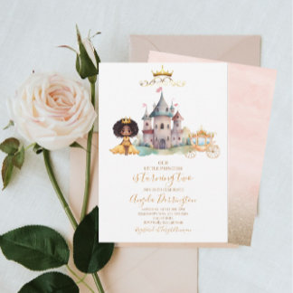 Kleine Prinzessin königliche Feier Aquarell Einladung