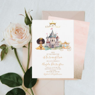Kleine Prinzessin königliche Feier Wasserfarbe Einladung
