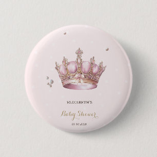 Kleine Prinzessin Krone Perlen Punkte Baby-Party Button