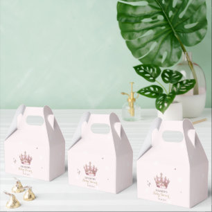 Kleine Prinzessin Krone Perlen Punkte Baby Shower Geschenkschachtel