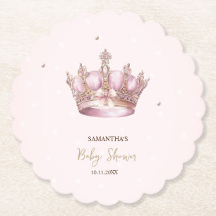 Kleine Prinzessin Krone Perlen Punkte Baby Shower Untersetzer