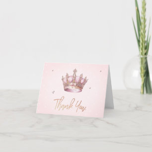 Kleine Prinzessin Krone Perlen Punkte Babyparty Dankeskarte