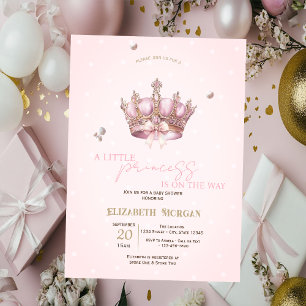 Kleine Prinzessin Krone Perlen Punkte Babyparty Einladung