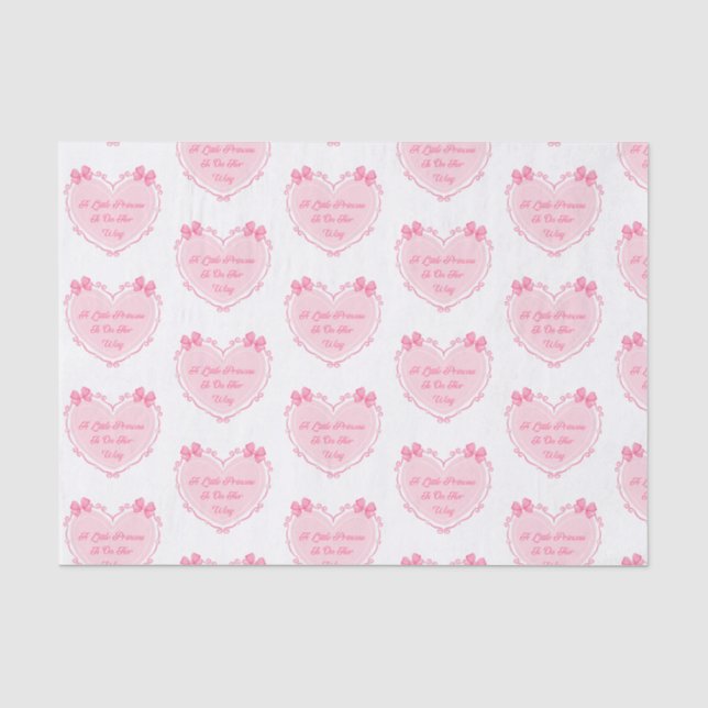 kleine Prinzessin, Mädchen Dusche pinkfarbene Herz Seidenpapier (Vorderseite)