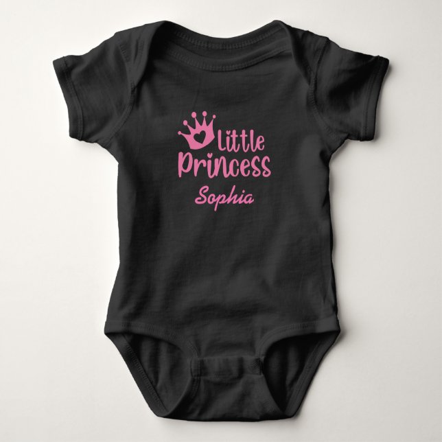 Kleine Prinzessin. Name personalisieren Baby Strampler (Vorderseite)