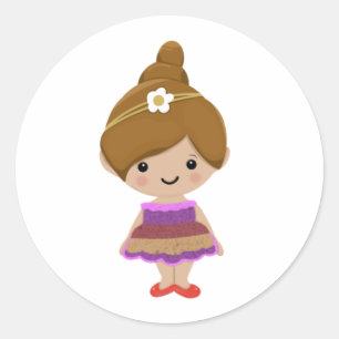 kleine Prinzessin niedlicher Cartoon Runder Aufkleber