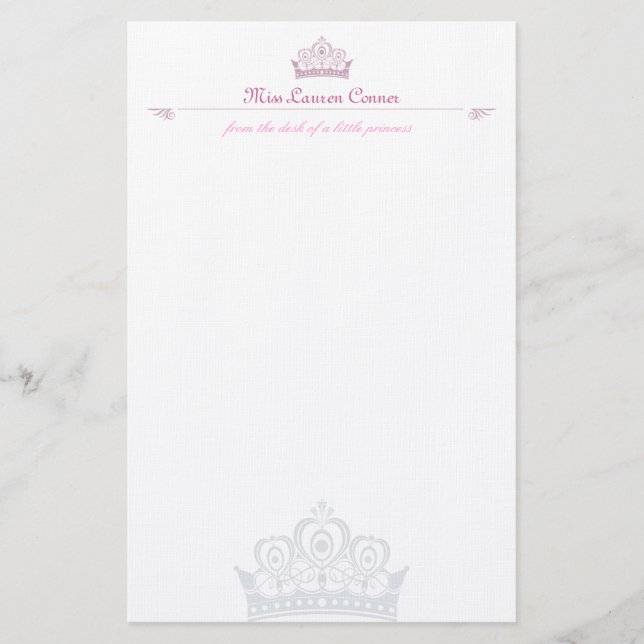 Kleine Prinzessin Personalised Note-paper Briefpapier (Vorderseite)