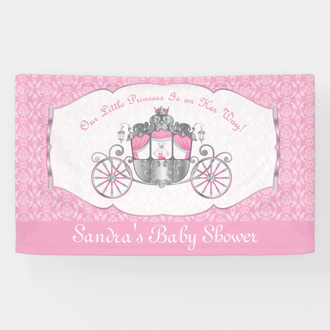 Kleine Prinzessin, rosa Babyparty Banner (Horizontal)