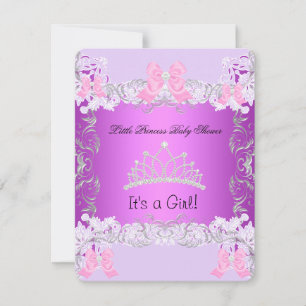 Kleine Prinzessin Rosa Lila Grau Baby Shower Mädch Einladung