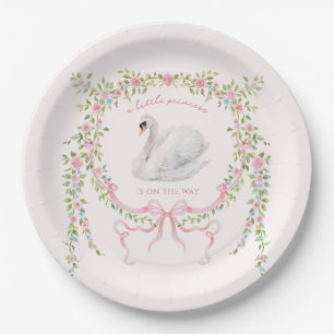 Kleine Prinzessin Schwan Baby Shower Party Pappteller