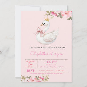 Kleine Prinzessin, Schwan-Bogen-Baby-Party Einladung