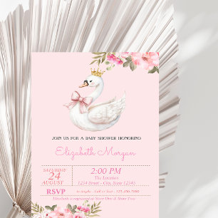 Kleine Prinzessin, Schwan-Bogen-Baby-Party Einladung