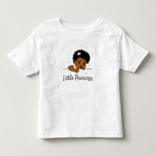 Kleine Prinzessin Schwarzes Baby Mädchen mit rosa Kleinkind T-shirt