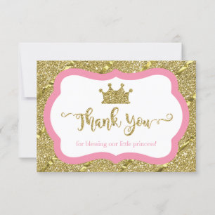Kleine Prinzessin Thank You Card, Rosa, Dankeskarte