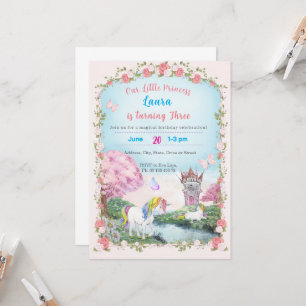 Kleine Prinzessin Thema Einladung. Kinderparty. Einladung