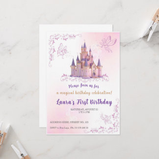 Kleine Prinzessin Thema Einladung. Kinderparty. Einladung