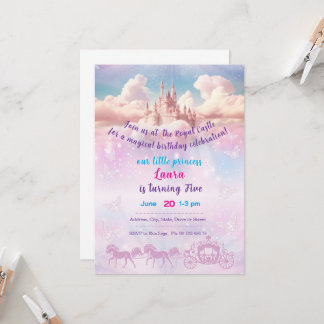 Kleine Prinzessin Thema Einladung. Kinderparty. Einladung