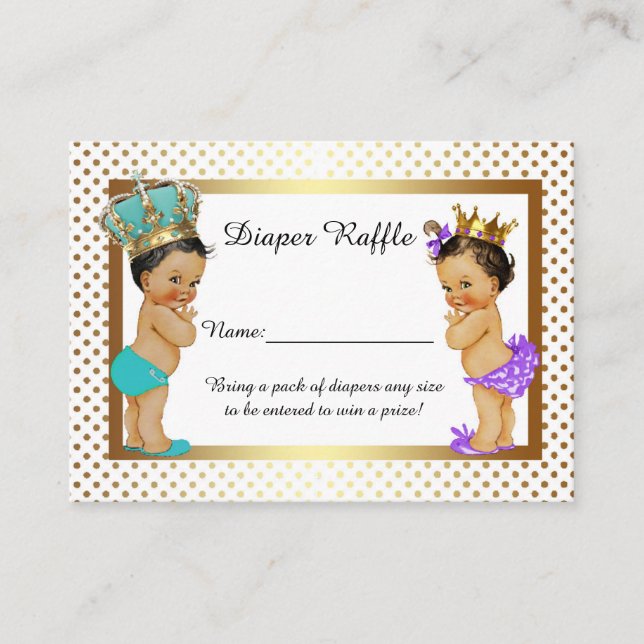Kleine Prinzessin-Windeln-Raffelkarten, Zwilling Begleitkarte (Vorderseite)