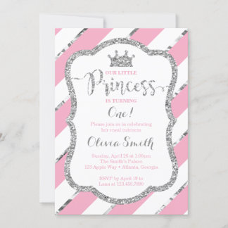 Kleine Prinzessin zum Geburtstag Einladung Pink &