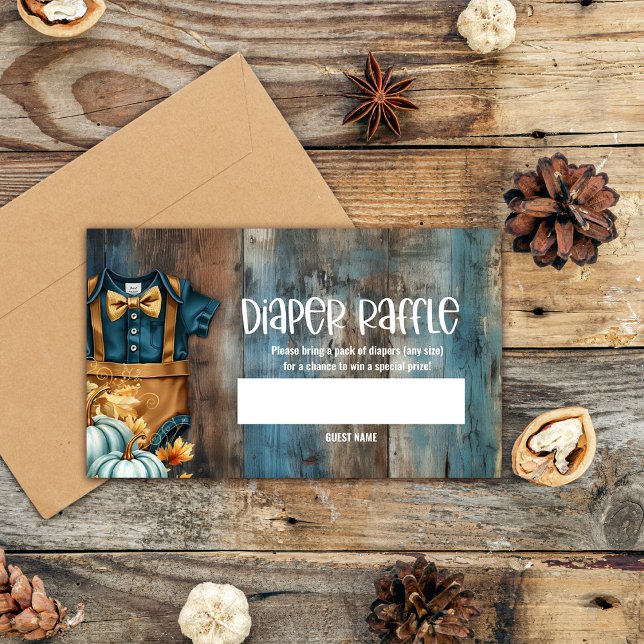 Kleine Pumpkin Baby Duschdusche Windeln Raffle Tic Begleitkarte (Von Creator hochgeladen)