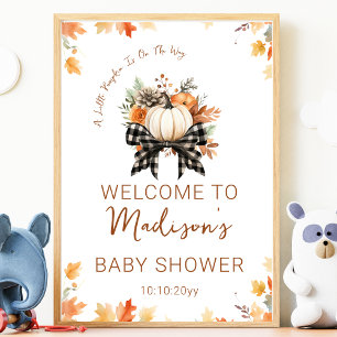 Kleine Pumpkin Baby Dusche Blumen & Kariert Willko Poster