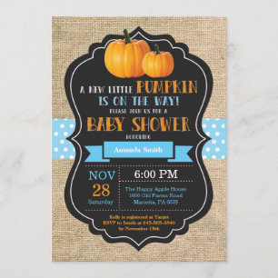 Kleine Pumpkin Baby Shower Einladungskarte Burlap
