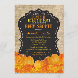Kleine Pumpkin Baby Shower Einladungskarte Burlap