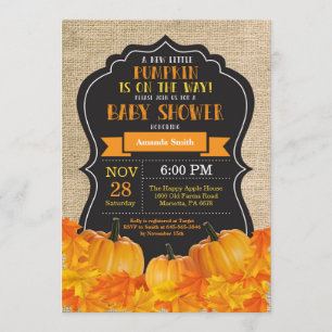 Kleine Pumpkin Baby Shower Einladungskarte Burlap