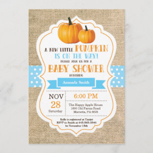 Kleine Pumpkin Baby Shower Einladungskarte Burlap