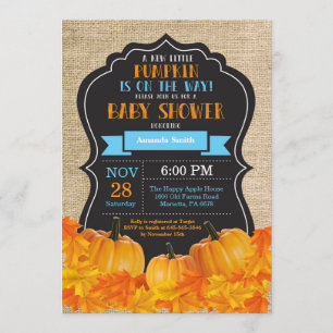 Kleine Pumpkin Baby Shower Einladungskarte Burlap