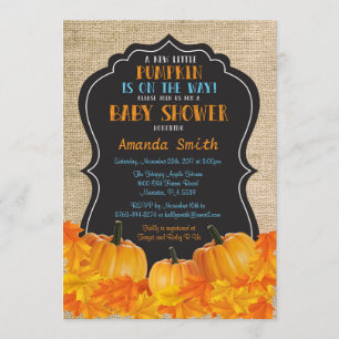 Kleine Pumpkin Baby Shower Einladungskarte Burlap
