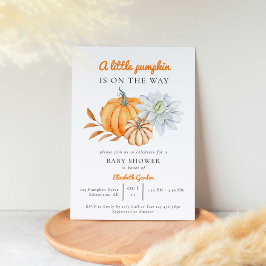 Kleine Pumpkin Babydusche Elegant Einfache Moderne Einladung
