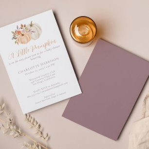 Kleine Pumpkin Fall Wasserfarbe Blumendusche Einladung