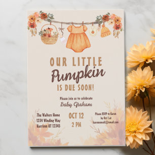 Kleine Pumpkin Farm Fall Baby Dusche Einladung