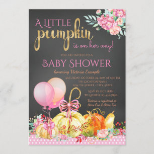 Kleine Pumpkin Girls Chalkboard Fall Babydusche Einladung