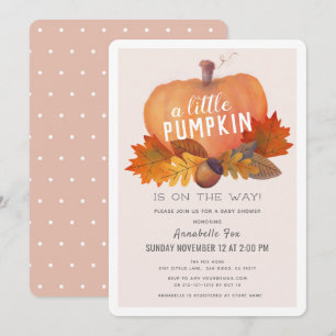 Kleine Pumpkin Herbstleaves Babydusche Einladung