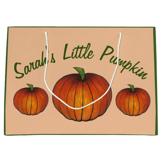 Kleine Pumpkin Kinderdusche Neue Anreise Herbst Große Geschenktüte (Vorderseite)