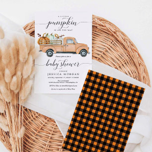 Kleine Pumpkin Truck Kinderdusche Einladungskarte