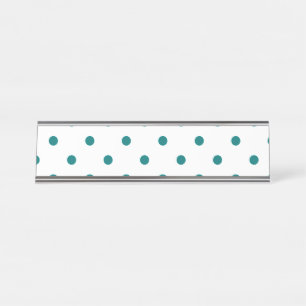Kleine Punkte - Aquamarin Schreibtischnamensplakette