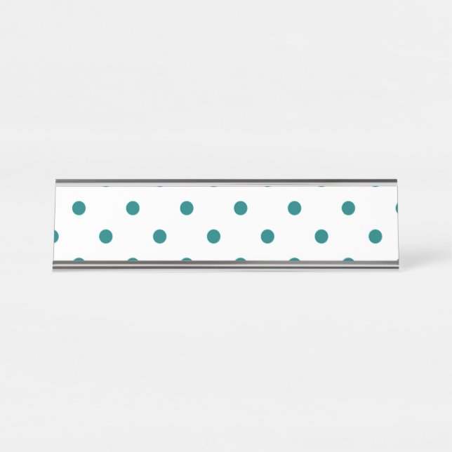 Kleine Punkte - Aquamarin Schreibtischnamensplakette (Vorderseite )