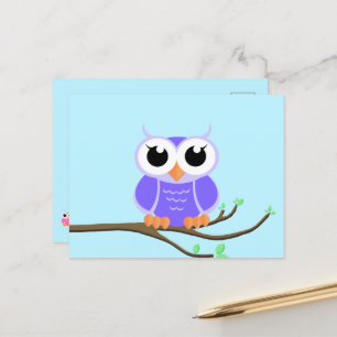 Kleine Purpur Eule - Leere Postkarte